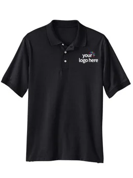 Short Sleeve Cotton Polo T-Shirt Black